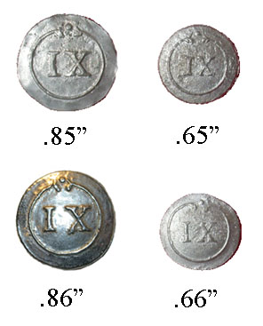 9th Regt Buttons